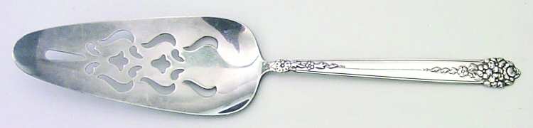 Moss Rose (Silverplate, 1949) Solid Pierced Pie Server by National Silver Co