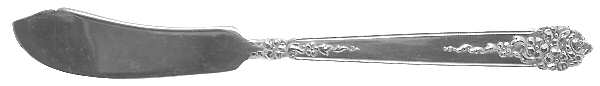 Moss Rose (Silverplate, 1949) Flat Handle Butter Spreader by National Silver Co
