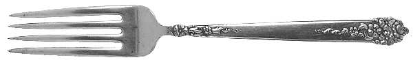 Moss Rose (Silverplate, 1949) Youth Fork by National Silver Co