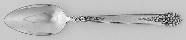 Moss Rose (Silverplate, 1949) Fruit/Orange Spoon by National Silver Co