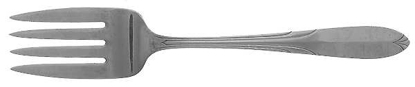 Overture (Sterling, 1936, No Monograms) Medium Solid Cold Meat Serving Fork