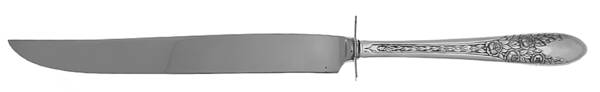 Rose and Leaf (Silverplate, 1937) Carving Knife Small with Stainless Blade HC