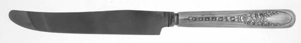 Rose and Leaf (Silverplate, 1937) New French Solid Knife by National Silver Co