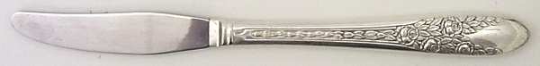 Rose and Leaf (Silverplate, 1937) Modern Hollow Grille Knife by National Silver Co