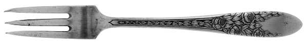 Rose and Leaf (Silverplate, 1937) Short Handle Pickle/Olive Fork