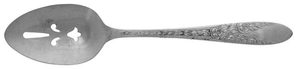 Rose and Leaf (Silverplate, 1937) Pierced Tablespoon (Serving Spoon)