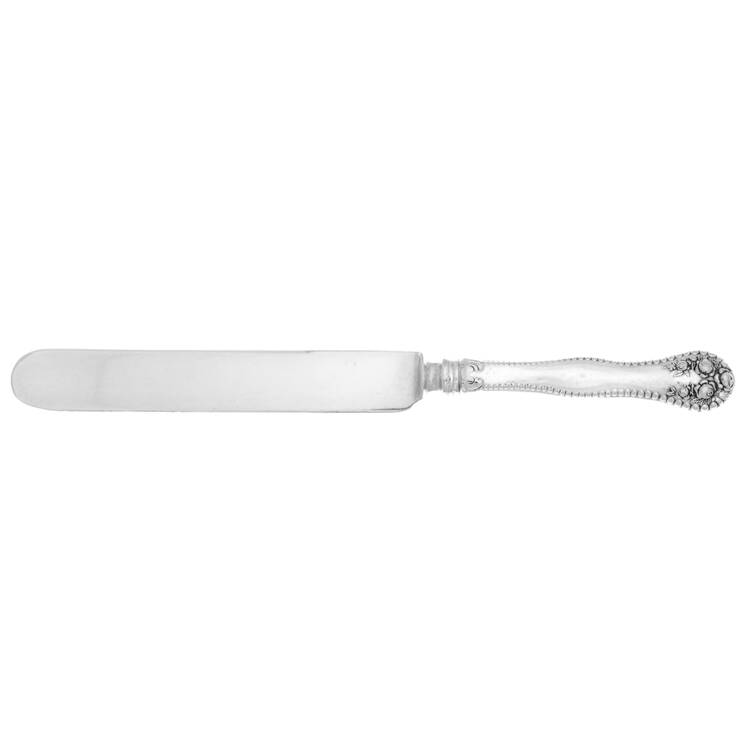 Rose-York Rose (Silverplate, 1910, No Monograms) Blunt Hollow Knife by National Silver Co