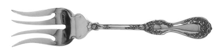 Thistle (Silverplate) Small Solid Cold Meat Serving Fork by National Silver Co