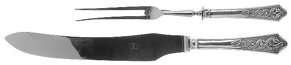 Celtic (Silverplate) Large 2-Piece Roast Carving Set w/Stainless Blade