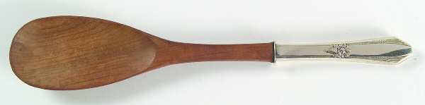 Laurier (Sterling) Salad Serving Spoon with Wooden Bowl