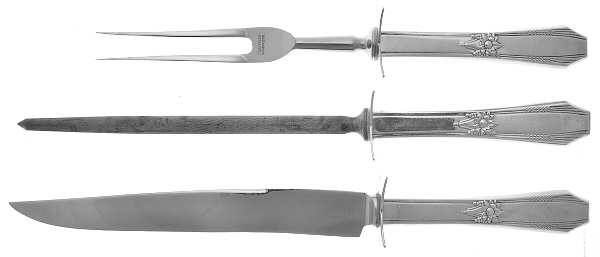 Laurier (Sterling) (3 Pc)Carving Set-Lg Stnbl/Roast w/Sterling Guard
