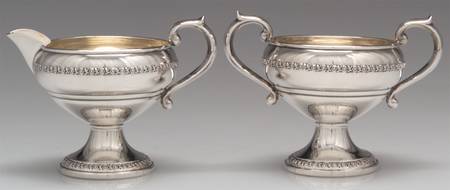 Margaret Rose (Sterling, 1938, Holloware) Weighted Mini Creamer and Open Sugar