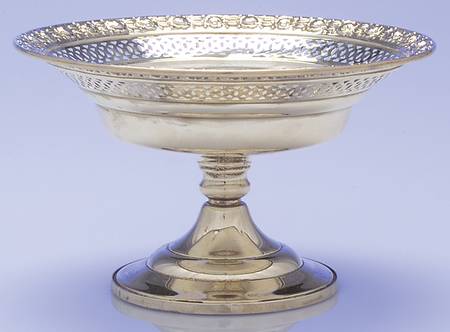 Margaret Rose (Sterling, 1938, Holloware) Weighted Round Compote (Height X Width)
