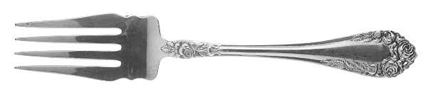 Normandy Rose (Sterling) Medium Solid Cold Meat Serving Fork