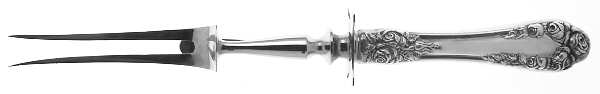 Normandy Rose (Sterling) Small Steak Carving Fork with Stainless Prongs