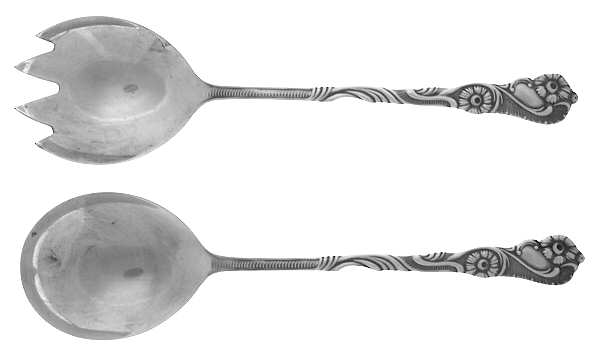 NIJ4 (SILVERPLATE) (2 Pc) Solid Salad Set