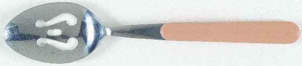 Solid Color Light Peach (Stainless) Pierced Tablespoon (Serving Spoon)
