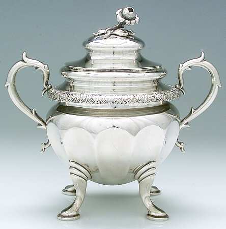 Coin Silver Hollowware Sugar Bowl & Lid