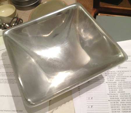 Metal Hollowware 9" Square Vegetable Bowl