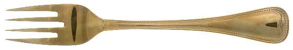 NTV2 (Gold Electroplate) Individual Solid Fish Fork