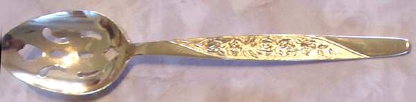 NST103 (Gold Electroplate) Pierced Tablespoon (Serving Spoon)
