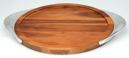 Tilt (Hollowware, Metal) 14" Round Wood Tray