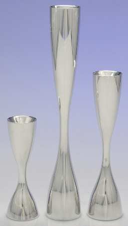 Flare (Hollowware, Metal) 3 Piece Candlestick Set (5",8",11")
