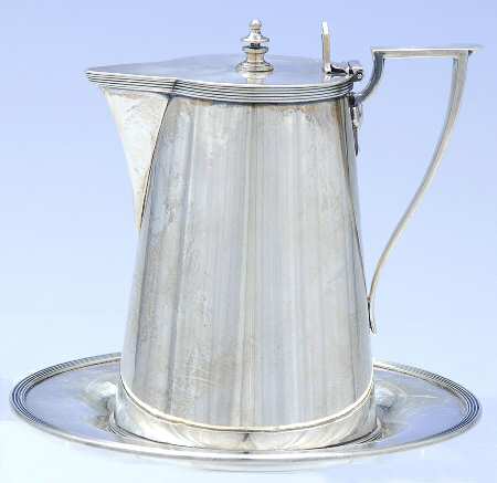 60 (Sterling, Hollowware) Individual Syrup Pitcher with Underplate