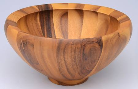 Yaro (Hollowware, Metal) 3 pc Salad Set Wood Bowl
