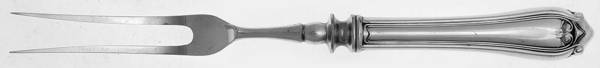 Abington (Silverplate, 1910) Small Steak Carving Fork with Stainless Prongs