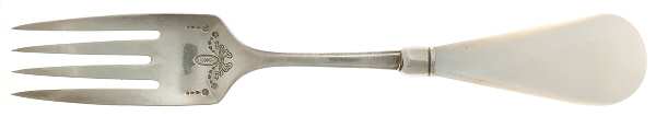 Adam (Silverplate, 1917) Pearl Handle Salad Fork W/Silverplate Prongs