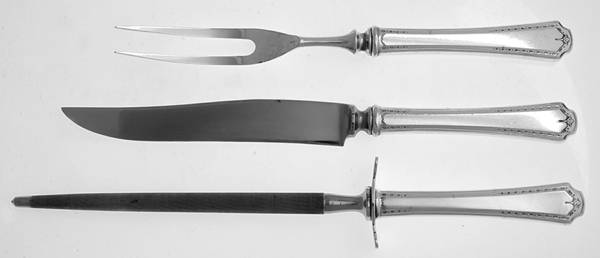 Algonquin (Silverplate, 1923) Small Steak 3-Piece Carving Set with Stainless Blade