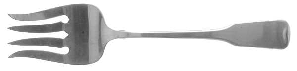 American Colonial (Sterling, 1975) Medium Solid Cold Meat Serving Fork
