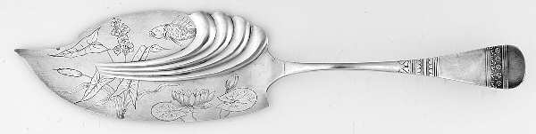 Ascot (Silverplate, 1886) Large Solid Bright Cut Fish Serving Knife