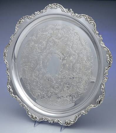 Ascot (Silverplate, Hollowware) Small Round Silverplate Tray