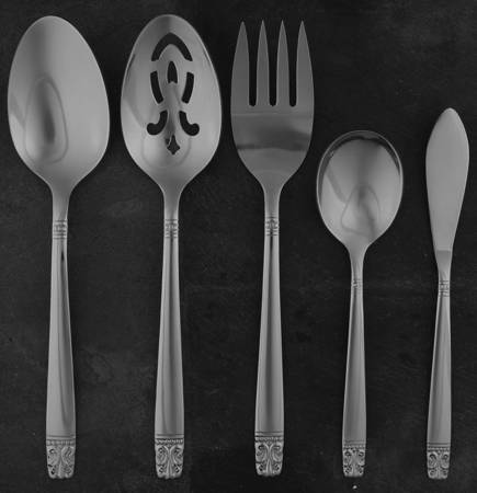 Aztec-Encore (Stainless, Wm A Rogers) 5 Piece Hostess Set