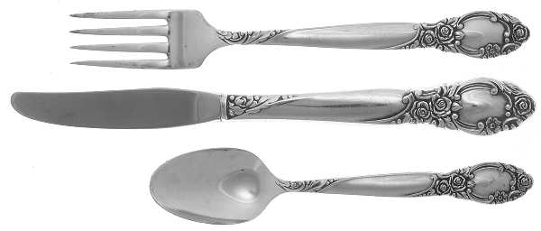 Ballad-Country Lane (Silverplate, 1953) 3 Piece Youth Set (Knife, Fork & Spoon)