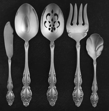 Baroque Rose (Silverplate, 1967, USA) 5 Piece Hostess Set