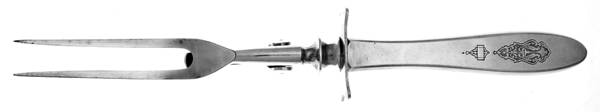 Bird of Paradise (Silverplate, 1923) Large Stainless-Prong Roast Carving Fork