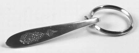 Bird of Paradise (Silverplate, 1923) Key Ring with Stainless Hoop HC