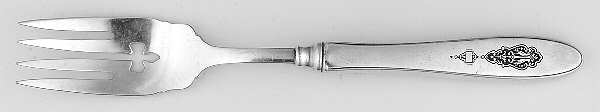 Bird of Paradise (Silverplate, 1923) Individual Hollow Fish Fork w/Silverplate Tines