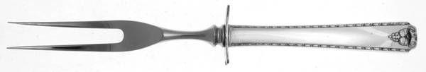 Bordeaux (Silverplate, 1945) Small Steak Carving Fork with Stainless Prongs
