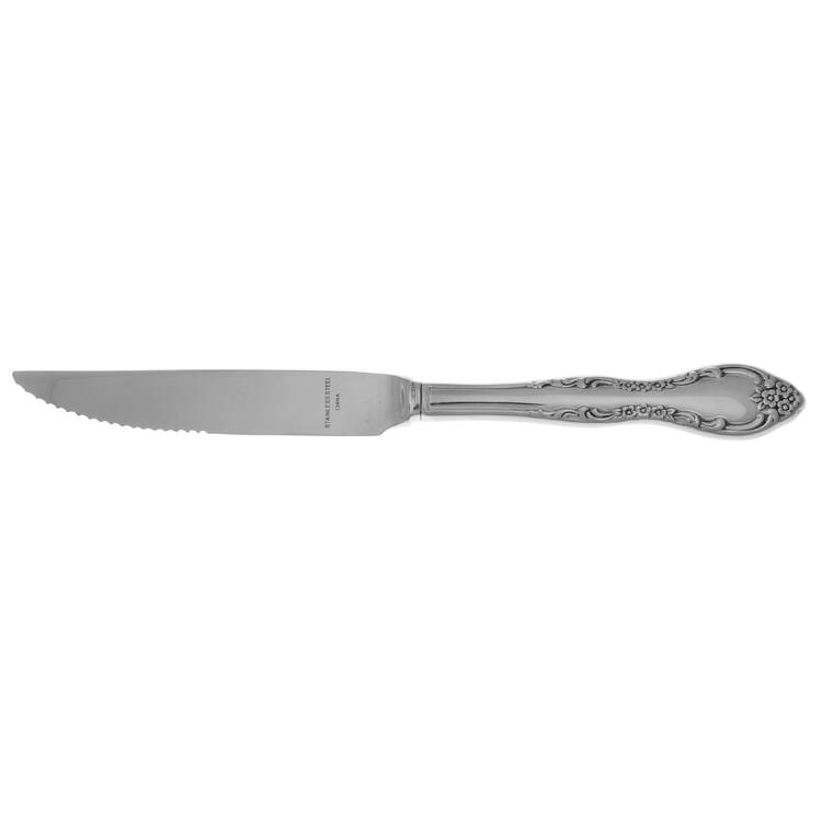 Bourbon (Stainless, Not Pierced) Steak Knife Individual Hollow, Serrate HC