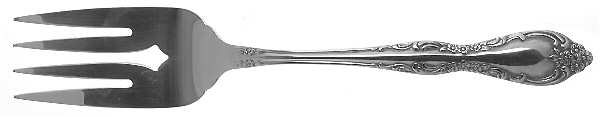 Bourbon (Stainless, Not Pierced) Medium Solid Cold Meat Serving Fork