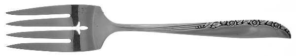 Brittany Rose (Silverplate, 1948) Medium Solid Cold Meat Serving Fork