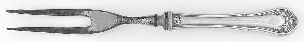 Bridal Rose (Silverplate, 1911) Small Steak Carving Fork with Stainless Prongs