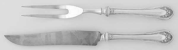Bridal Rose (Silverplate, 1911) Small Stainless Blade 2-Piece Steak Carving Set