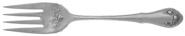Bridal Rose (Silverplate, 1911) Medium Solid Cold Meat Serving Fork