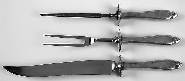 Cardinal (Silverplate, 1920) Large 3-Piece Roast Carving Set w/ Stainless Blade