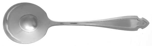 Cardinal (Silverplate, 1920) Monogram Round Bowl Soup Spoon (Bouillon)